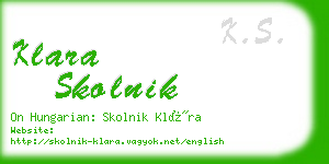 klara skolnik business card